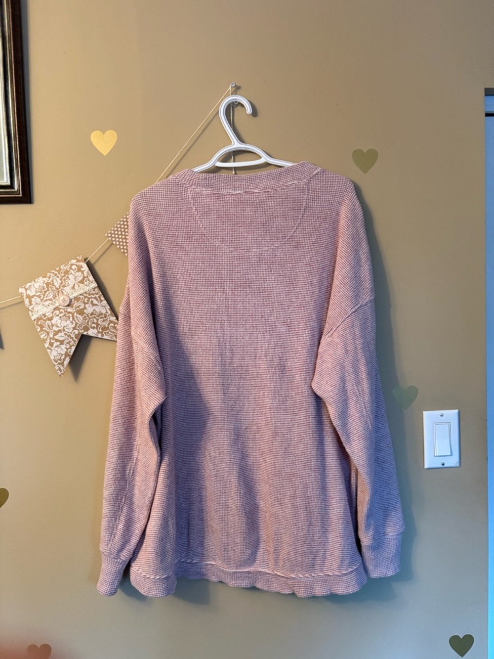 Aerie "Forever Real" Pink Waffle Knit Oversized Crewneck Sweater - Picture 15 of 15